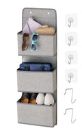 Vezacie Wall Hanging Storage Organizer | 3Layer Waterproof Fabric Over Door Pocket Bag With 2 Steel Door Hooks & 4 Wall Hooks |