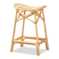 Baxton Studio Elgon Natural Rattan Stool, Counter Height