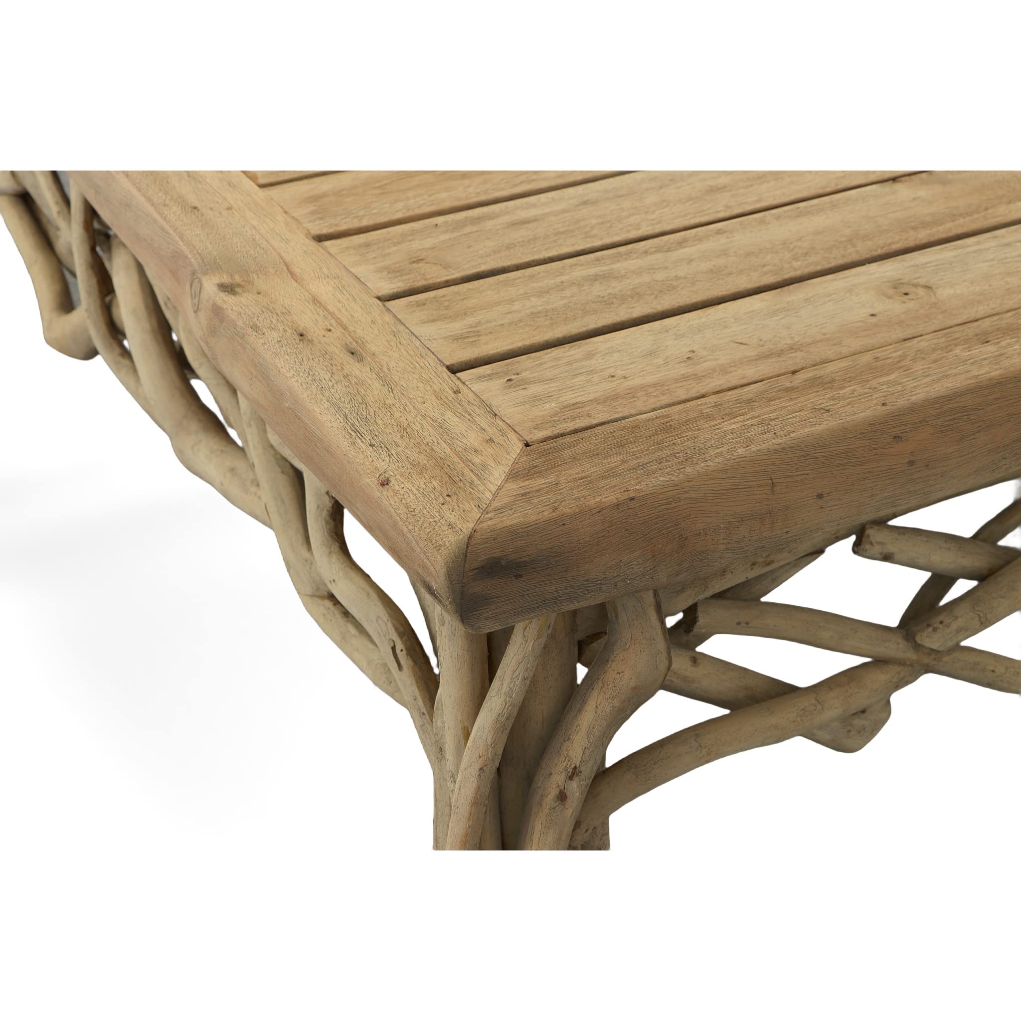 Afd Home Farmhouse Branch Coffee Table, Natural Teak