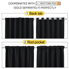 Nicetown Halloween Blackout Curtain Blinds Window Panels - (Black Color) W52 X L54, Double Panels, Thermal Insulated Blackout Dr