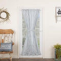 Vhc Brands Farmhouse Sawyer Mill Ticking Rod Pocket Cotton Tie Back(S) Striped Curtain, Door Panel 72X40, Blue