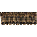 Vhc Brands, Black Star, Cotton, 16X60, Scalloped Valance, Black