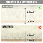 Kchowua 4X6 Cream Thick Fluffy Rug For Bedroom,Machine Washable Soft Shag Shaggy Fuzzy Area Rugs For Living Room,Off White Cute