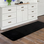 Softlife Washable Runner Rug For Bedroom Living Room Rug, 2X6 Black Soft Fluffy Hallway Runner Rug, Non-Slip Indoor Carpet For K
