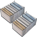 Cosmos 2 Pcs Clothes Organizer Foldable Wardrobe Clothes Drawer Organizers Breathable Mesh Clothing Organizer Box for Thin Jeans