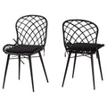 Bali & Pari Sabelle Natural Rattan And Metal Dining Chair, 2-Piece Set, Black
