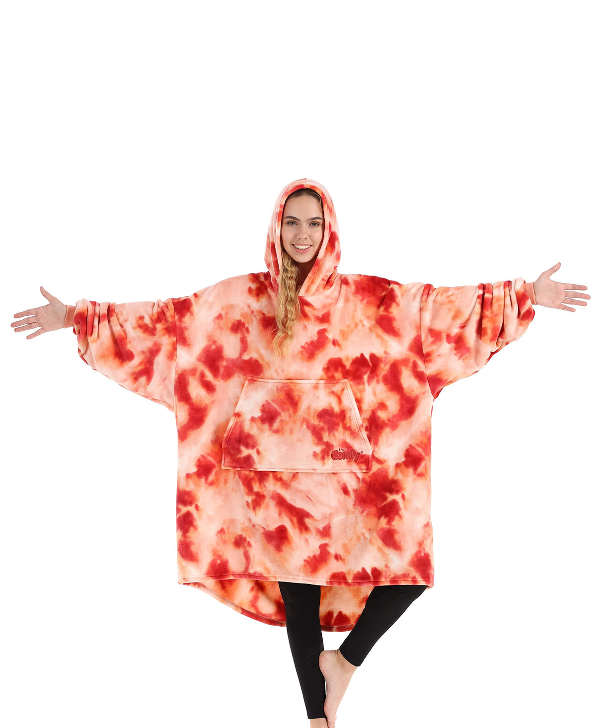 The Comfy Dream | Oversized Light Microfiber Wearable Blanket, One Size Fits All, Seen On Shark Tank (Sunset Tie-Dye)