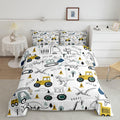 Construction Comforter Set Full Size Kids Cartoon Car Excavator Tractor Toddler Comforter Equipment Trucks Dinosaur Comforter Se