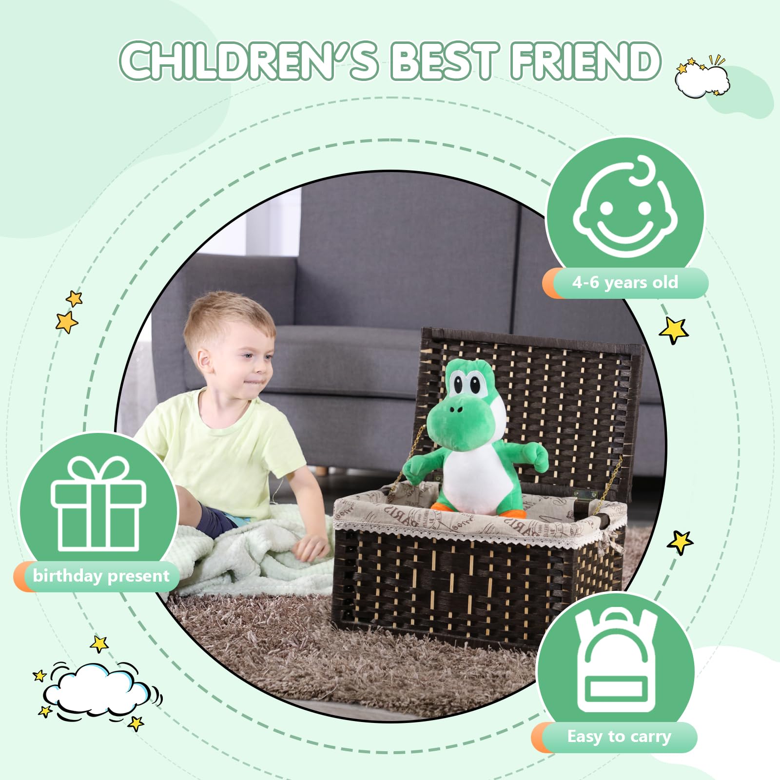 Kilative Yoshi Plush Toys, Mario All-Stars Series 13 Inch Green, Ideal For Christmas Birthday And More