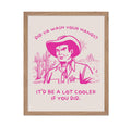Poster Master Pink Did Ya Wash Your Hands Poster - Retro Cowboy Print - Western Art - Trendy Art - Humorous Bathroom Wall Decor 