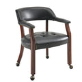 Leemtorig Large Dining Chairs With Casters And Arms, Rolling Dining Chairs With Wheels, Accent Game Chairs Boss Caption'S Chairs