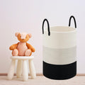 Brishtl Laundry Basket With Handles Large Woven Cotton Rope Tall Nursery Hamper Storage Bag For Dirty Clothes Blanket Baby Kids