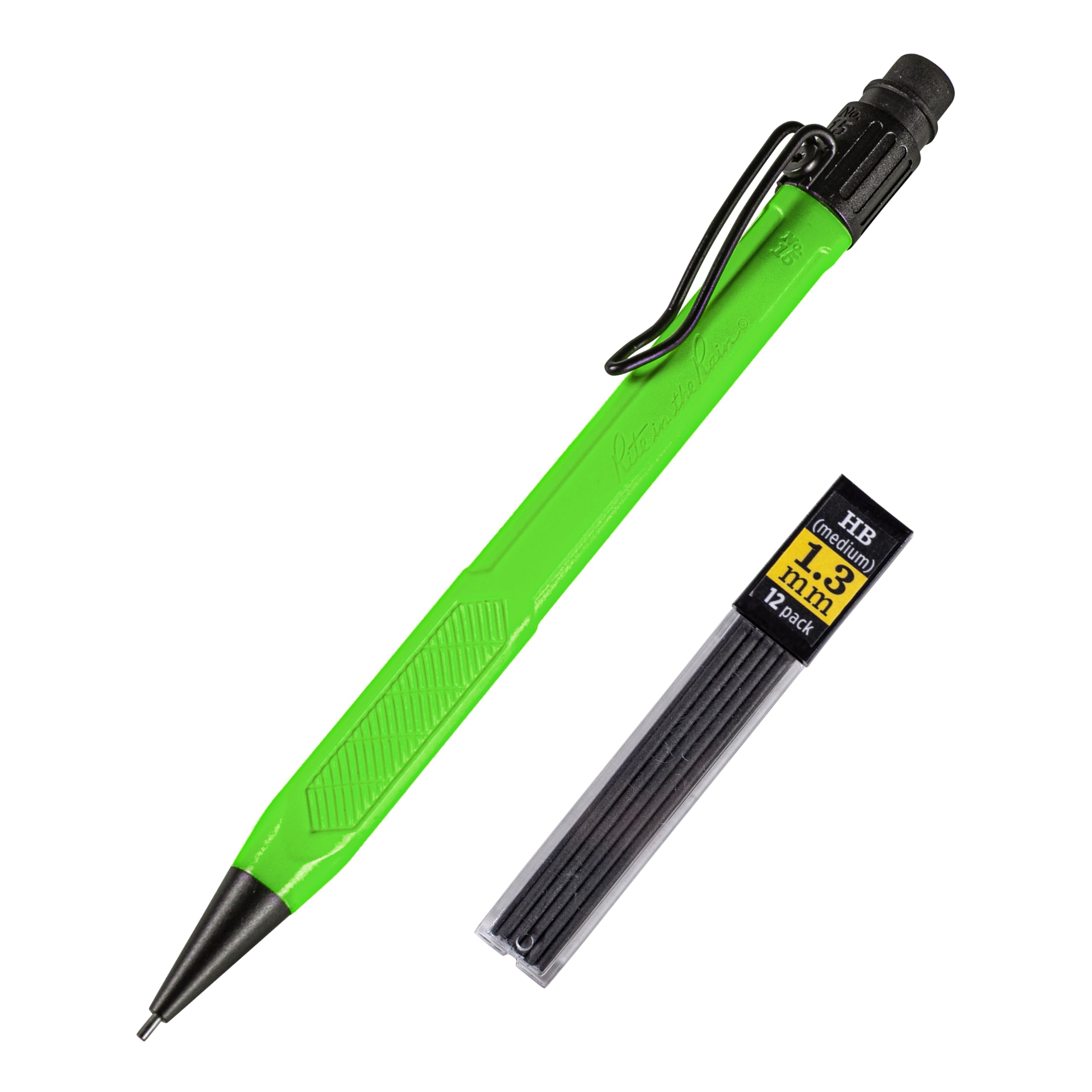 Rite In The Rain Weatherproof Mechanical Pencil, Hi-Viz Green Barrel, 1.3Mm Dark Lead, 12 Lead Refills (No. Hv15)