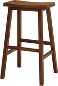 Winsome 29-inch Beech Wood Saddle Seat Bar Stool, Antique Walnut (94089)