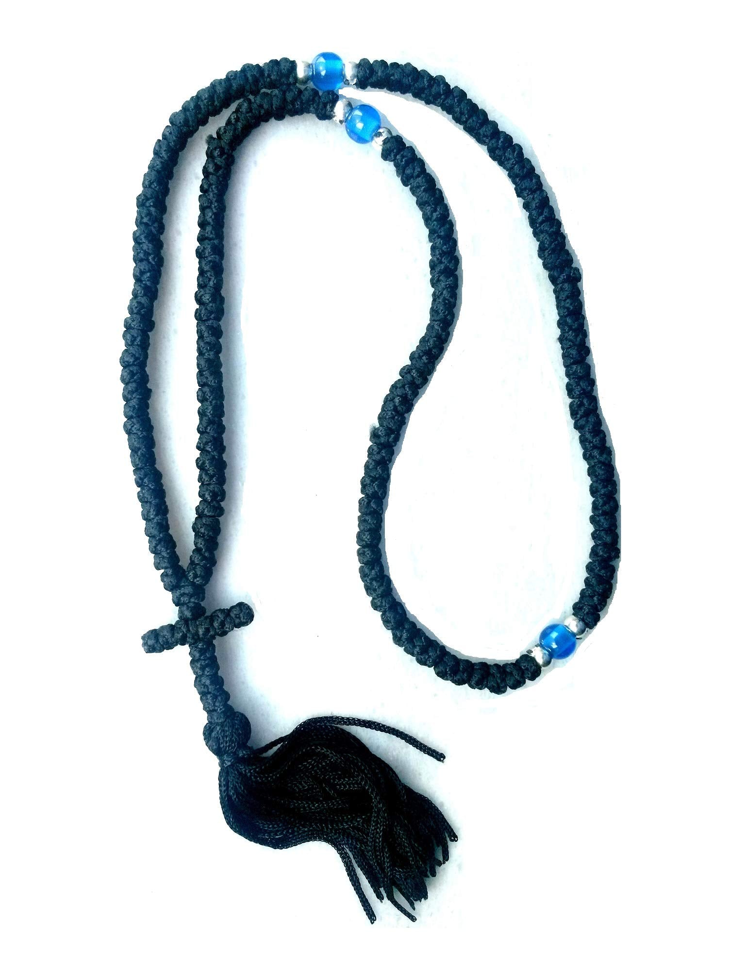 Handmade Christian Orthodox Blessed Waxed Komboskoini Prayer Rope 150 Knots Pentant