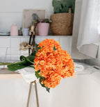 Kisflower 6Pcs Silk Hydrangea Artificial Flowers Realistic Hydrangea Halloween Fall Flowers Bouquet For Wedding Party Office Hom