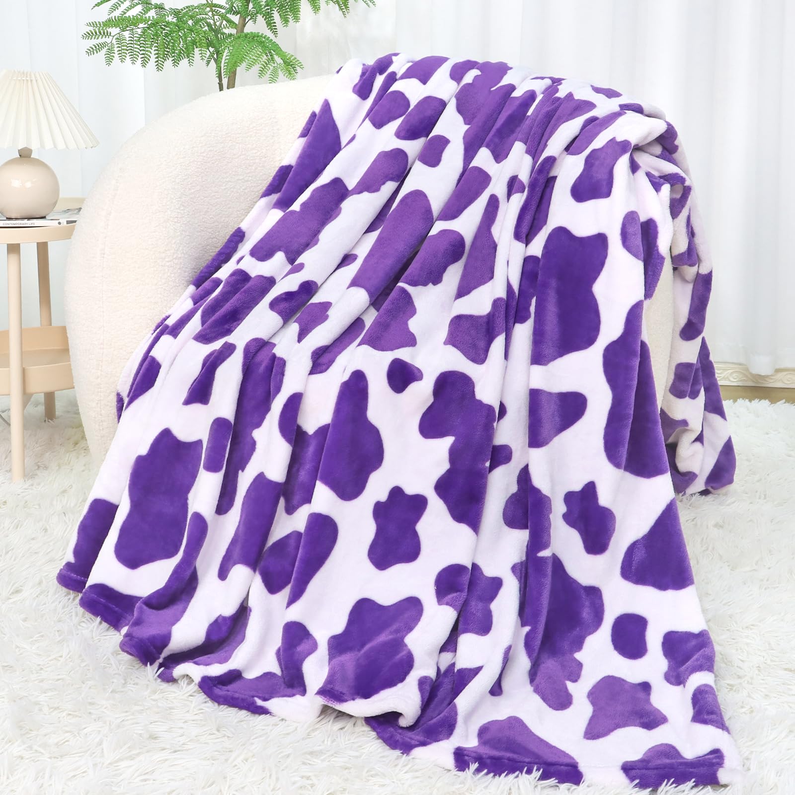 Lightweight Purple Blanket Girls Gifts Decor Stuff Toys Dark Purple Lavender Fleece Blankets Plush Cozy Soft Throw Blanket For B
