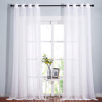 Nicetown White Sheer Curtains Extra Long 135 Inch Length For Large Windows, Grommet Soft And Touching Living Room Window Treatme