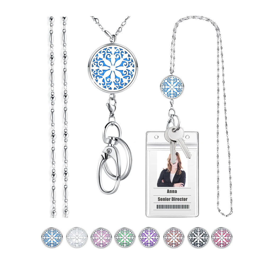 Sam & Lori Teacher Appreciation Gifts Lanyard Lanyards For Id Badges Women Cute Lanyard Keys Keychain Badge Holder Necklace Silv