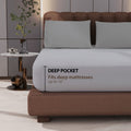 Queen Size Fitted Sheet 100% Egyptian Cotton Fitted Sheets 600 Thread Count 16' Deep Pocket Fitted Sheet, Shrinkage & Fade Resi