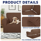 Purefit 100% Dual Waterproof Couch Cover Slipcovers For Couches And Sofas - Stretch Non Slip Fleece Sofa Covers Washable, Leakproof Furniture Protector For Kids, Pets, Dog (Sofa, Brown)