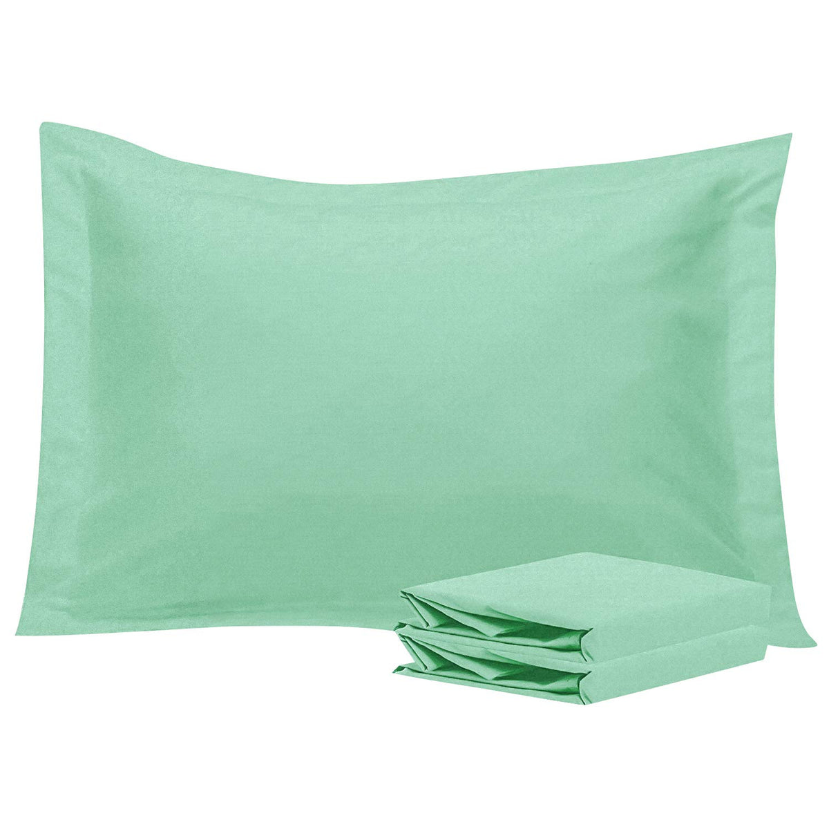 Ntbay 100% Brushed Microfiber Queen Pillow Shams Set Of 2, Super Soft And Cozy, Wrinkle, Fade, Stain Resistant 20X30 Inches Oxford Pillowcases, Sea Green