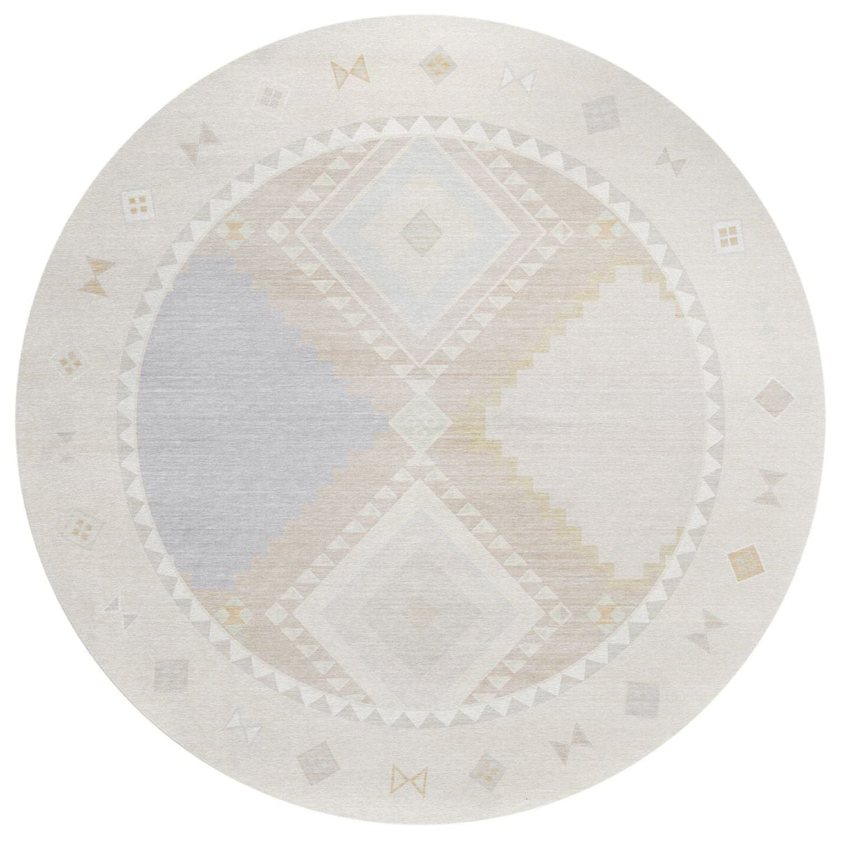 Phoenix Ph2 Ivory Southwestern Rug Round 8' X 8'