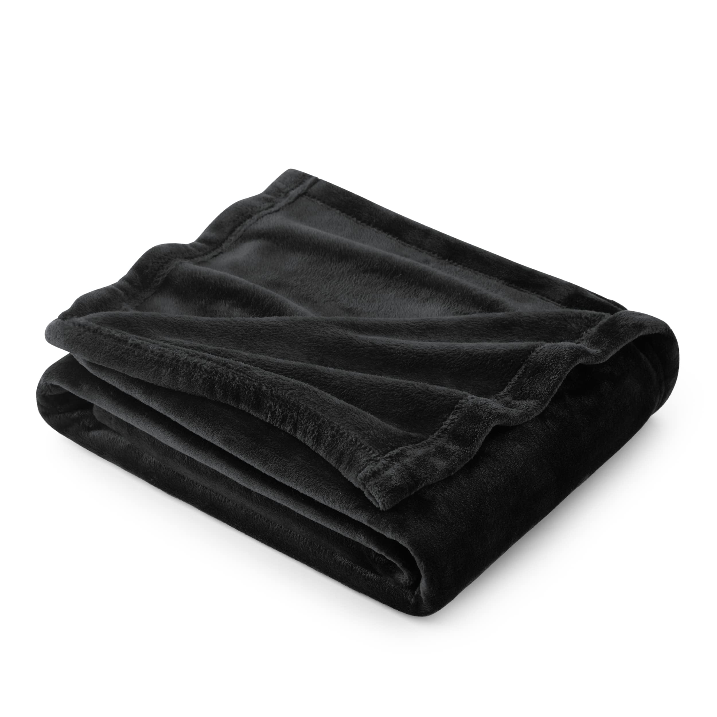 Bedsure Fleece Blanket Throw Blanket Black - 300Gsm Throw Blankets For Couch, Sofa, Bed, Soft Lightweight Plush Cozy Blankets An