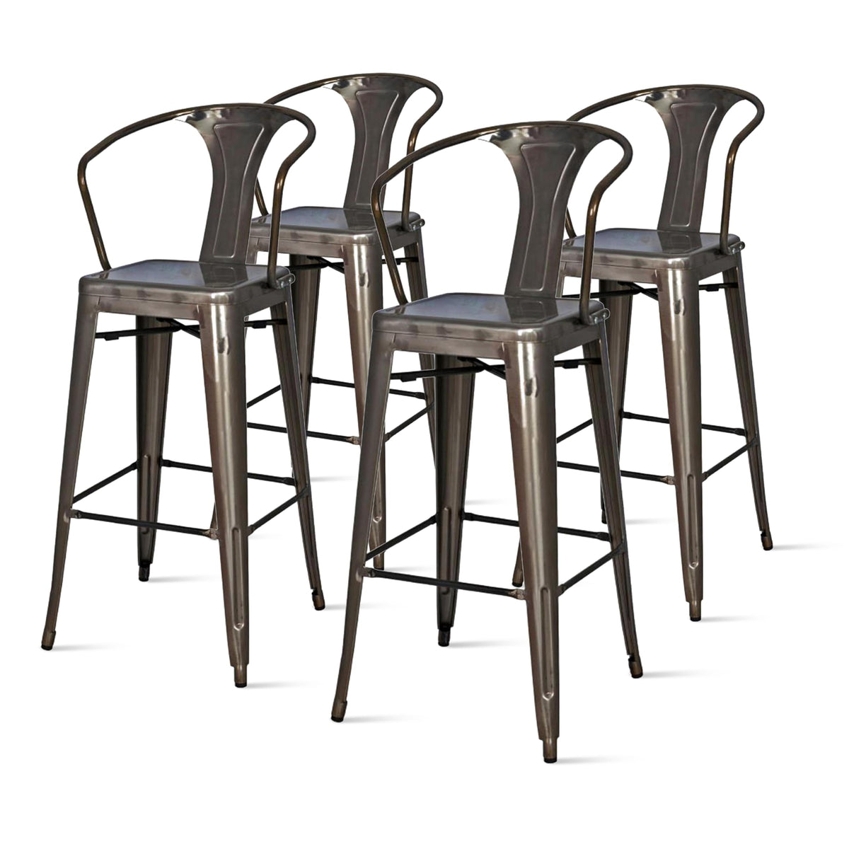 New Pacific Direct Metropolis Metal Counter Stool 26&quot;,Gunmetal Gray,Set Of 4