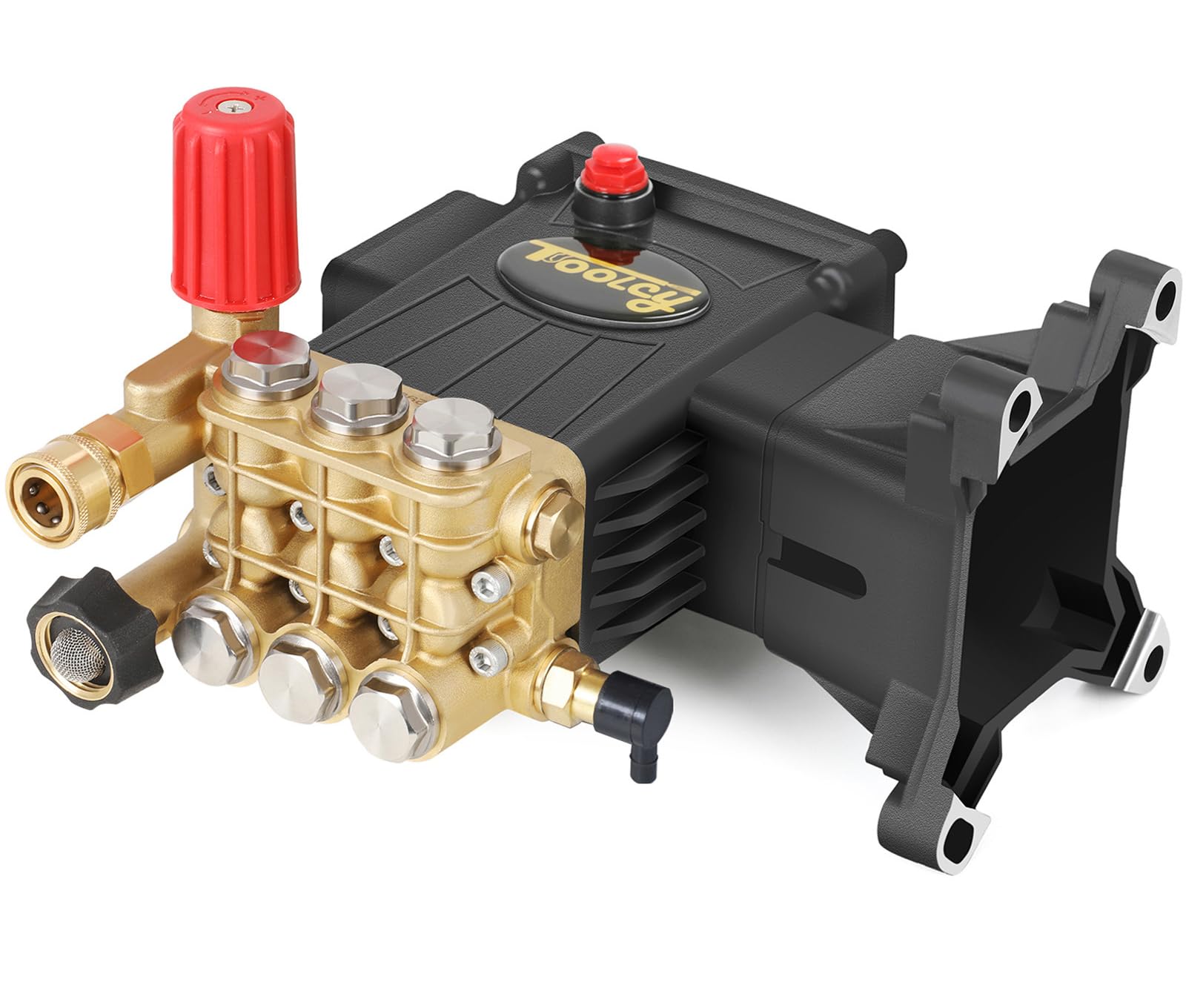 Toolcy Pressure Washer Pump 3600-4000 Psi Max, Replacement Pump 4 Gpm, Triplex Plunger Pressure Pump, Horizontal 1 Inch Shaft Ga