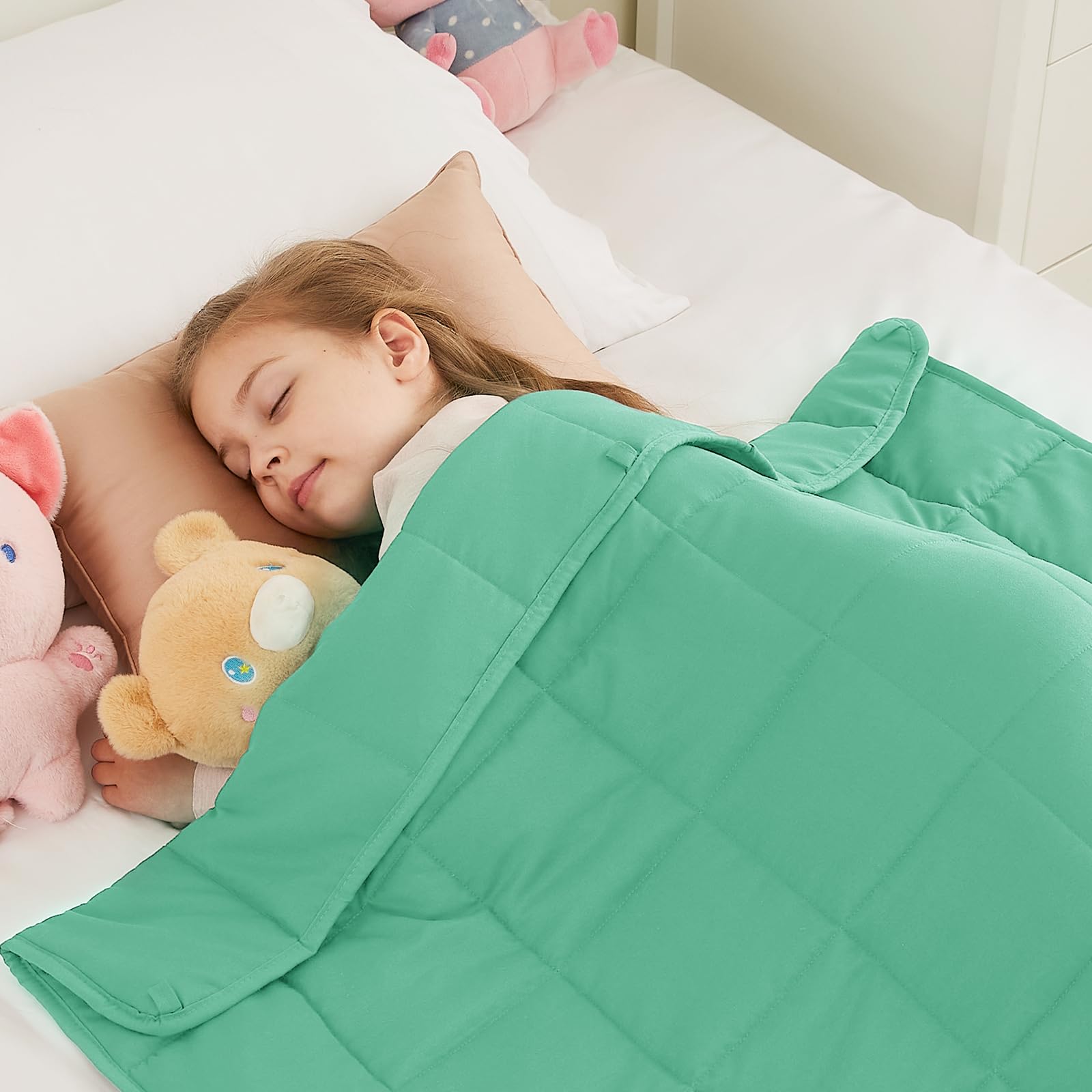 HOSUKKO Weighted Blanket - 5 lbs Green Heavy Blanket - Breathable Blanket(36 * 48 inches, 5 lbs)