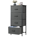 DUMOS Nightstand with 4 Drawers Bedside Table with Removable Fabric Bins Sturdy Steel Frame Wood Top Organizer Furniture for Bed