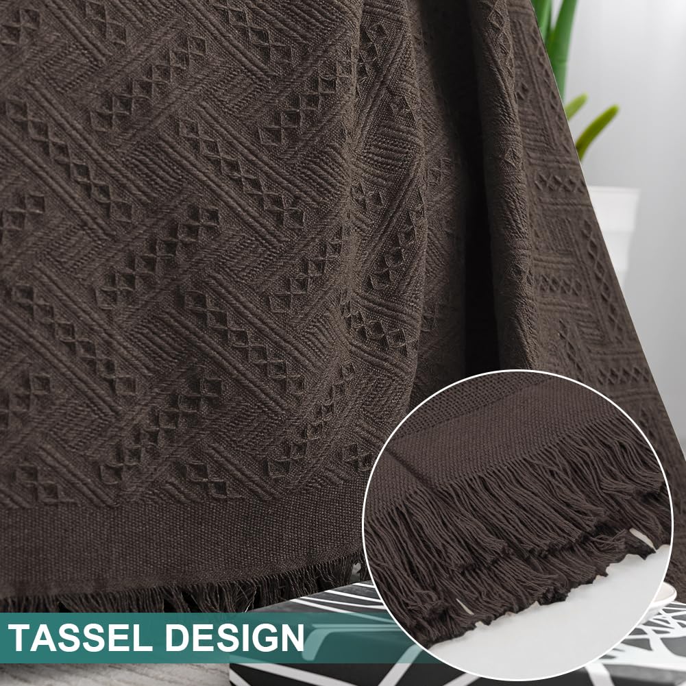 Mysky Home Couch Cover Chocolate Sofa Covers For 3 Cushion Couch Geometrical Sectional Couch Cover Living Room Sofa Throws Sofa Slipcovers For Pets, Kids (Xxx-Large, 91' X 150', Chocolate)