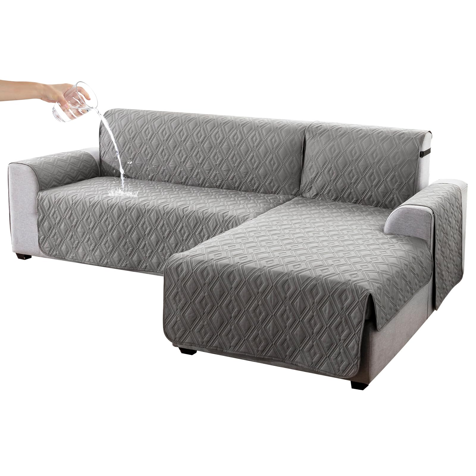 Genina Sectional Couch Covers for Dogs L Shaped Sofa Covers Chaise Lounge Cover Reversible Couch Covers for Sectional Sofa L Sha