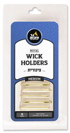 Metal Wick Holder Set - 9 Medium Holders And 50 Wax Coated Wicks - Sits In Full Oil Cup For Optimal Safety And Burn Time - Tzino