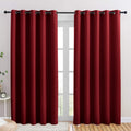 Nicetown Christmas Burgundy Bedroom Curtains Blackout Draperies, Home Decorations Thermal Insulated Solid Grommet Blackout Drape