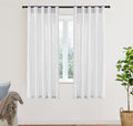 XTMYI White Sheer Curtains 68 Inches Long for Bedroom Living Room Dining Room,Linen Cotton Privacy Curtains for Kitchen Bathroom