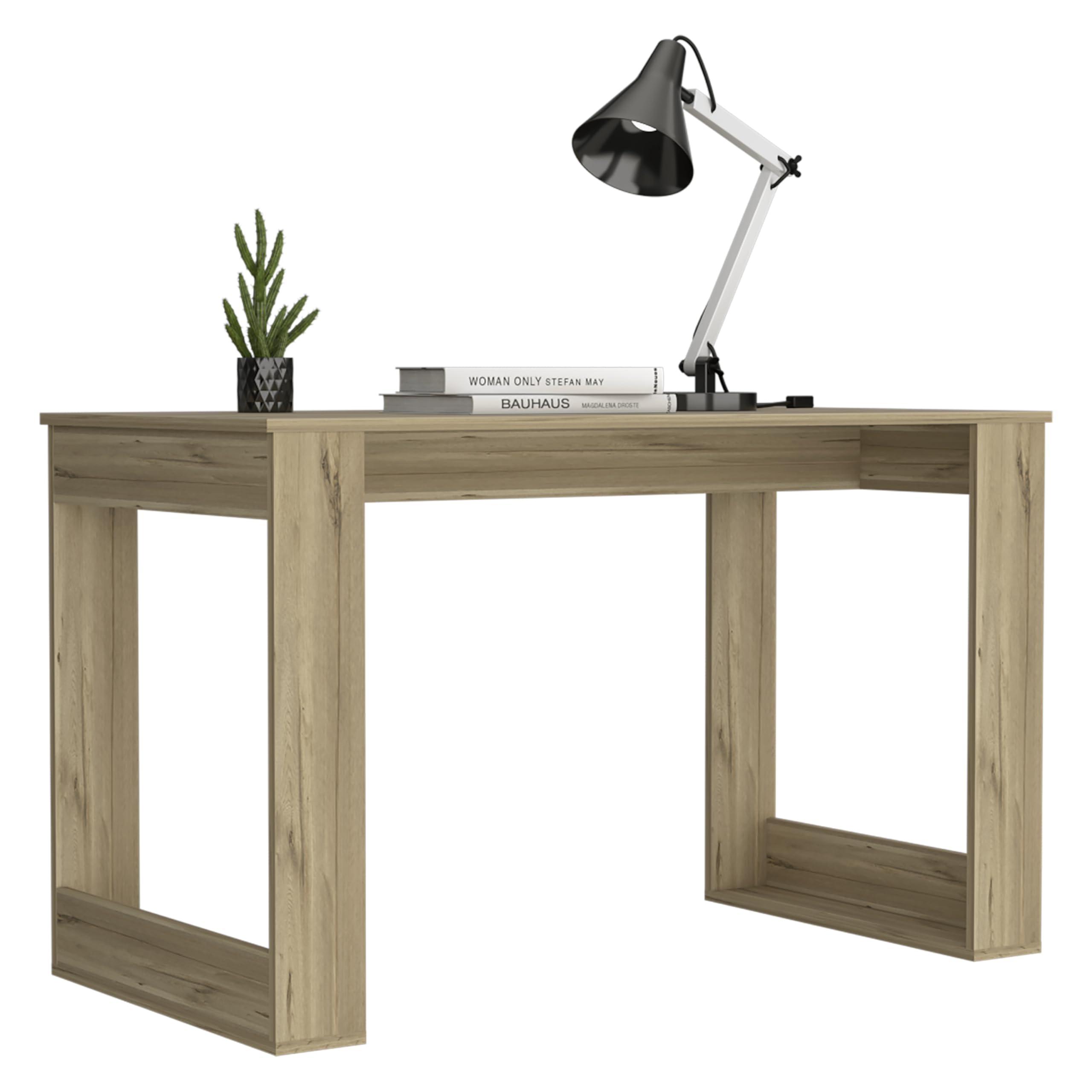 Melb Writing Desk 28.7&quot;H x 47.2&quot;W - Light Oak, Ample Workstation, Sturdy Legs, Compact Design for Home Office