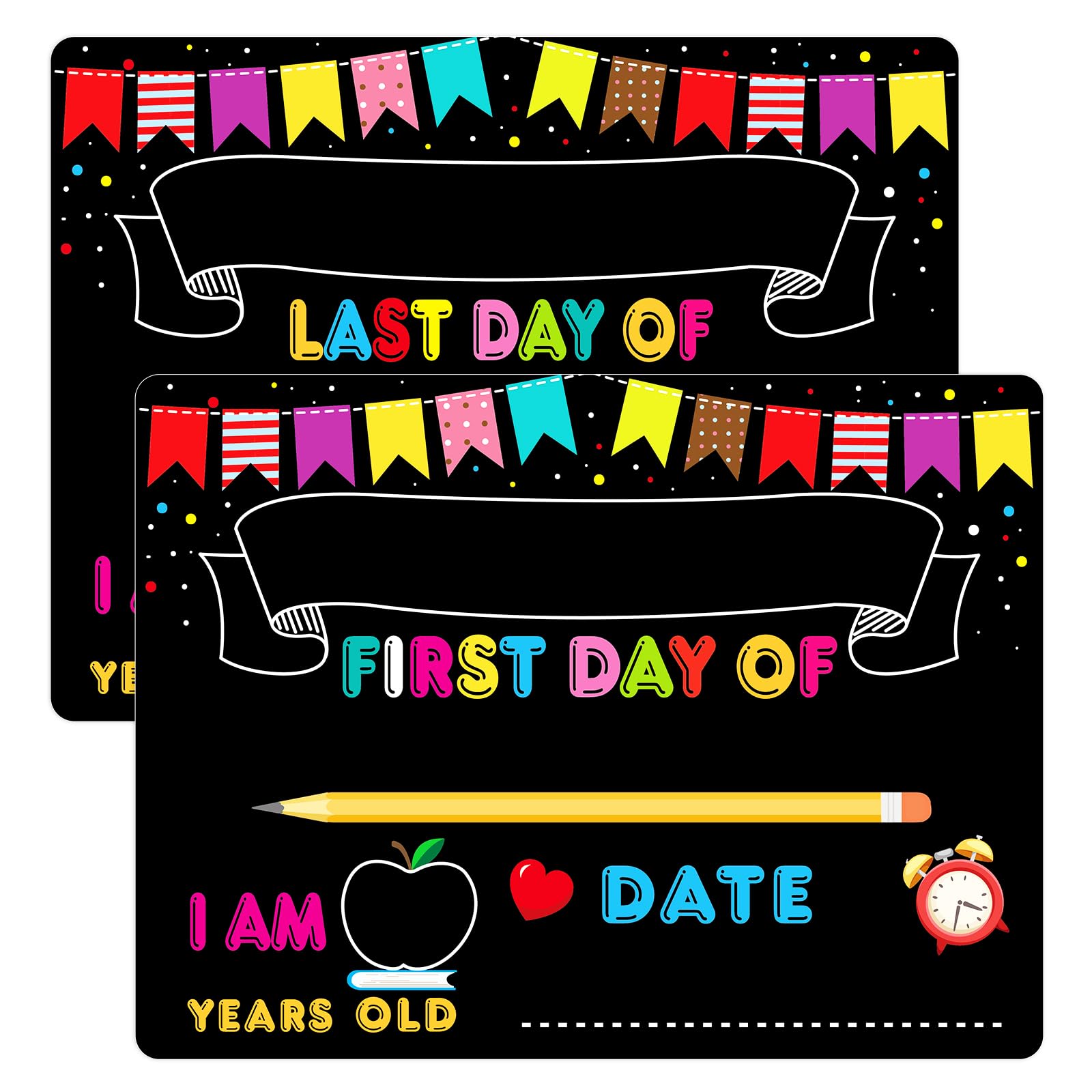 Petcee First Day And Last Day Of School Chalkboard Sign,9'X12' Back To School Board Double Sided First Day Of School Photo Pro