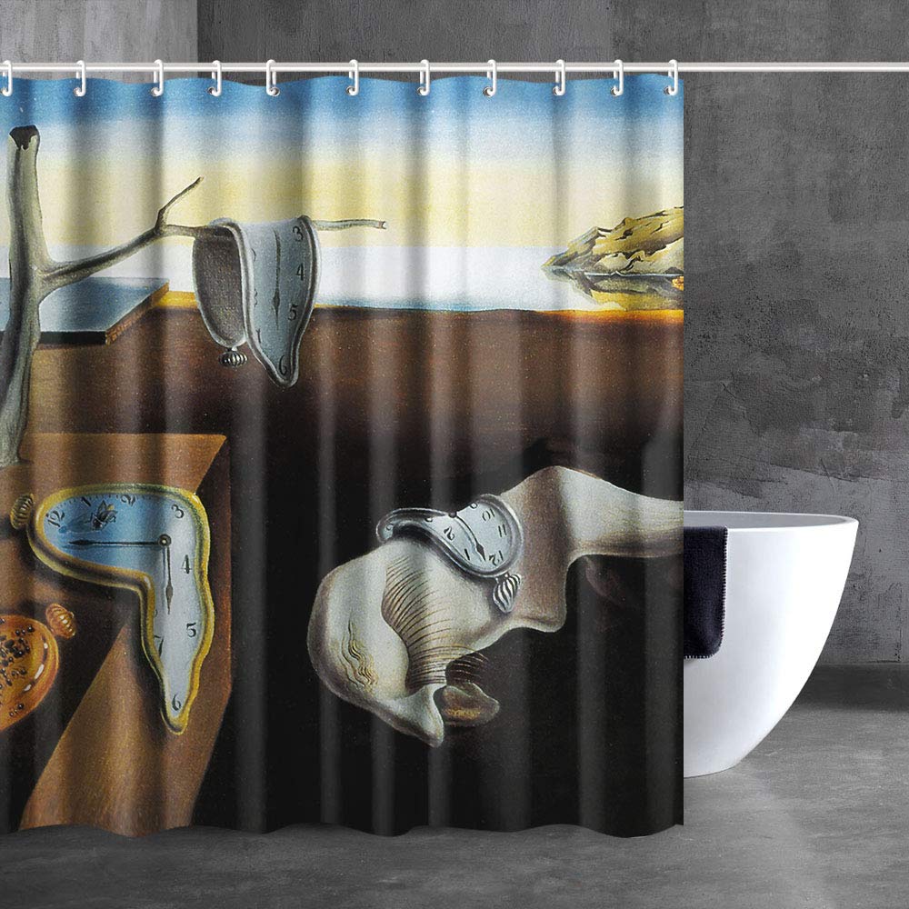 Invin Art [Upgraded Version Bathroom Shower Curtain Set The Persistence Of Memory By Salvador Dali