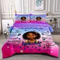 Grat Tioc Black Girl Comforter Set, Full For Kids Teens, 3Pieces - 1 Comforter, 2 Pillow Shams, Premium Microfiber, Medium Weigh