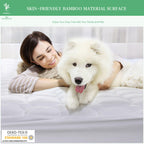 Unilibra King Mattress Protector Waterproof Rayon From Bamboo, Deep Pocket Mattress Pad Cover Fit Up To 6''-21'', Breathable Soft Filling Quilted Fitted Mattress Topper