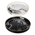 A&B Home 43305 S/2 Quinn Trays Black-White Quinn Trays, Set of 2 Black & White