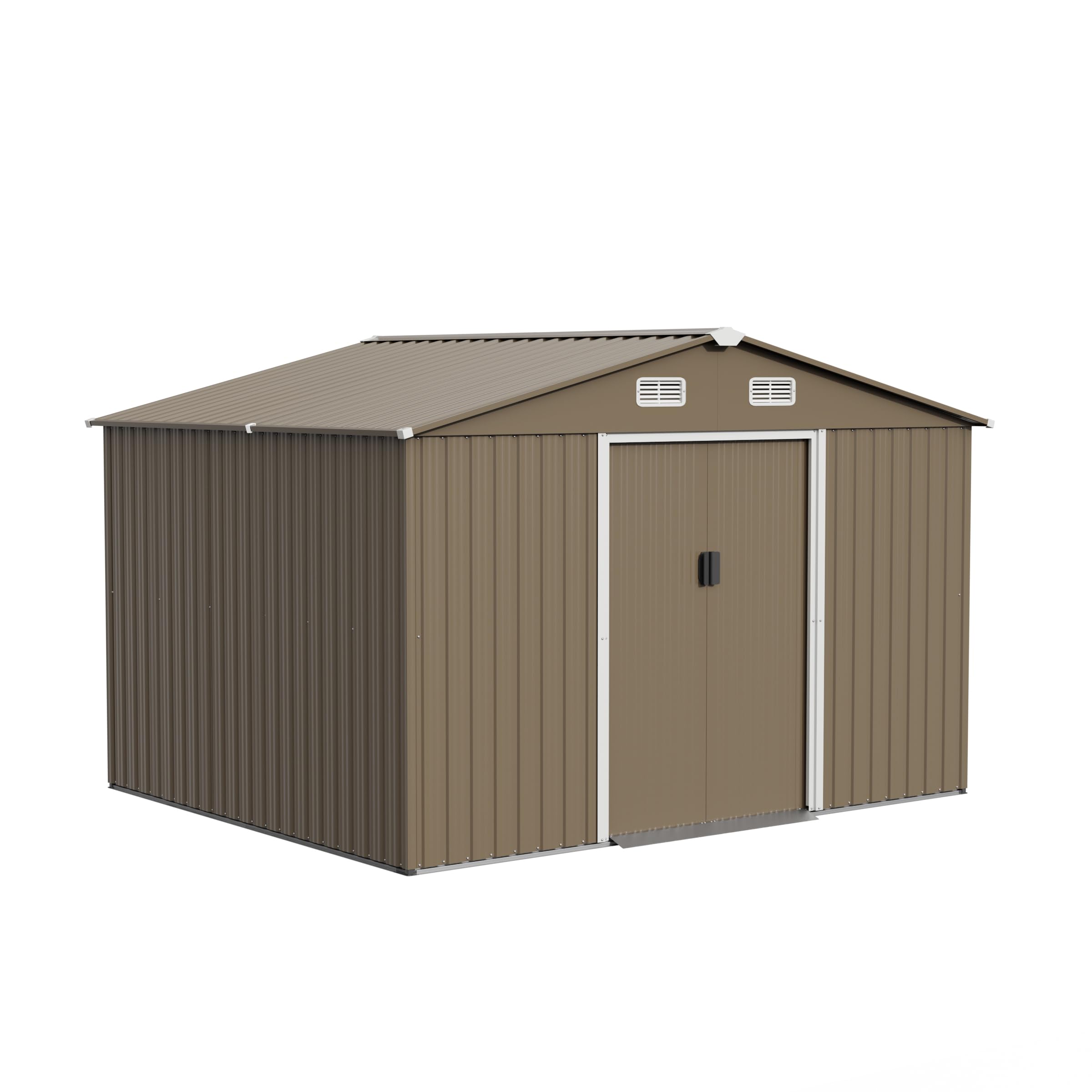 Rtdtd 10Ft X 8Ft Outdoor Storage Shed, Waterproof, Lockable Door Metal Tool Shed With Sliding Door And Air Vents, Storage House