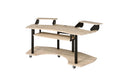 Acme Eleazar Wooden 3Shelf Music Recording Studio Desk in Natural Oak