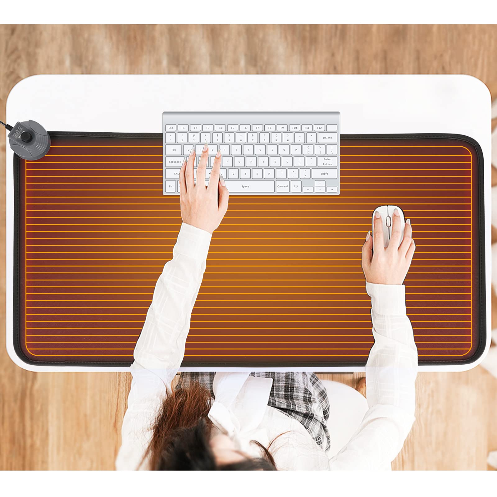 Mymyth Heated Desk Pad, Warm Mouse Pad, Foot Warmer - 8 Speeds Heated Control With Digital Display - 31.5  17.5    Extended Edit
