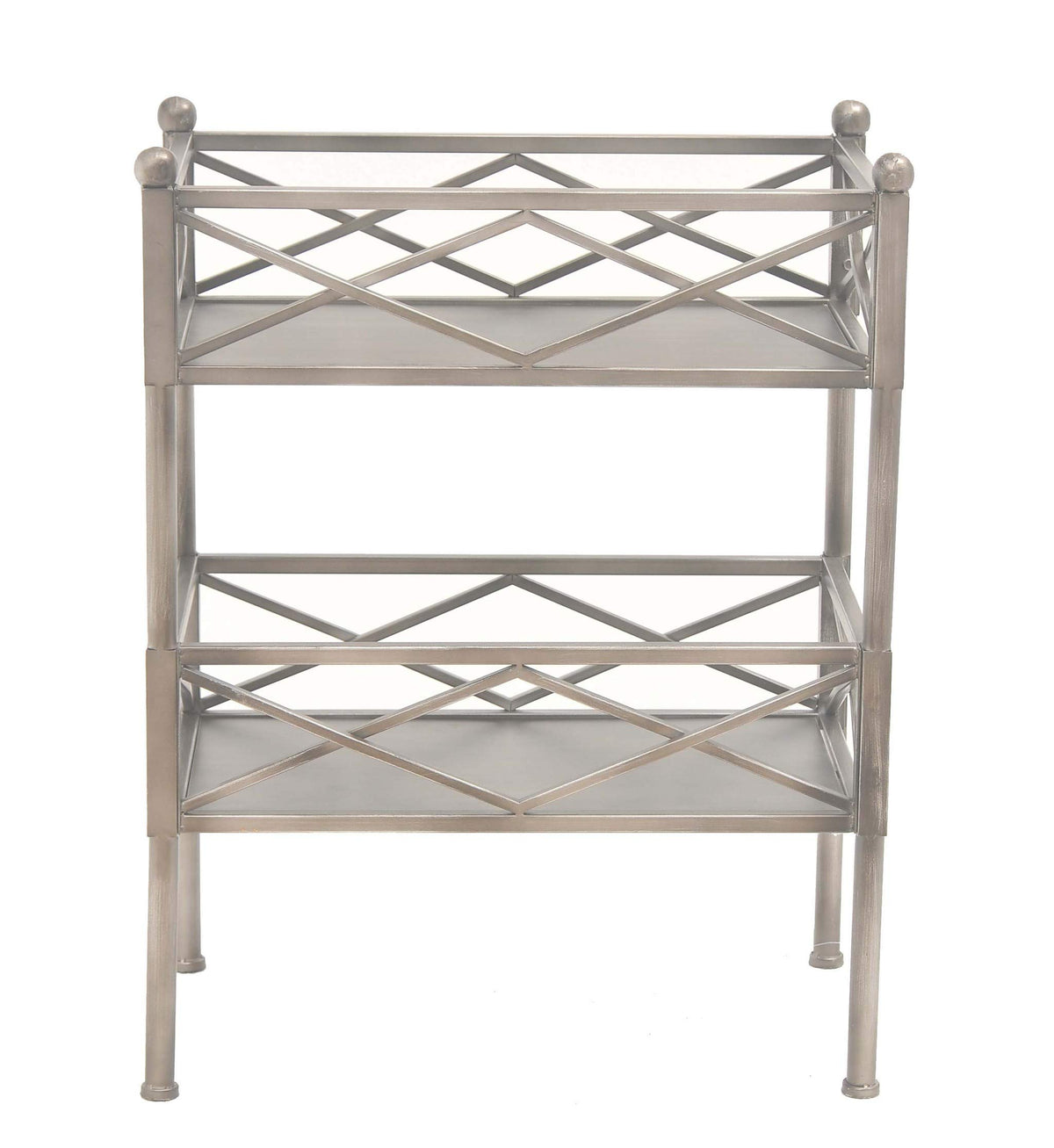 HomeRoots 14.5' x 24.5' x 31.5' Silver, Metal, Metal Bookcase/Storage Shelf