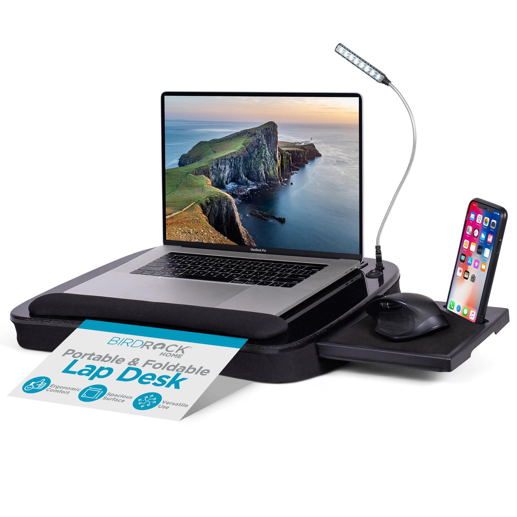Sofia + Sam Multi-Tasking Memory Foam Lap Desk Up To 15' Laptop W/Usb Light & Mouse Pad - Portable Foldable Laptop Tray W/Cushi