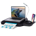 Sofia + Sam Multi-Tasking Memory Foam Lap Desk Up To 15' Laptop W/Usb Light & Mouse Pad - Portable Foldable Laptop Tray W/Cushi