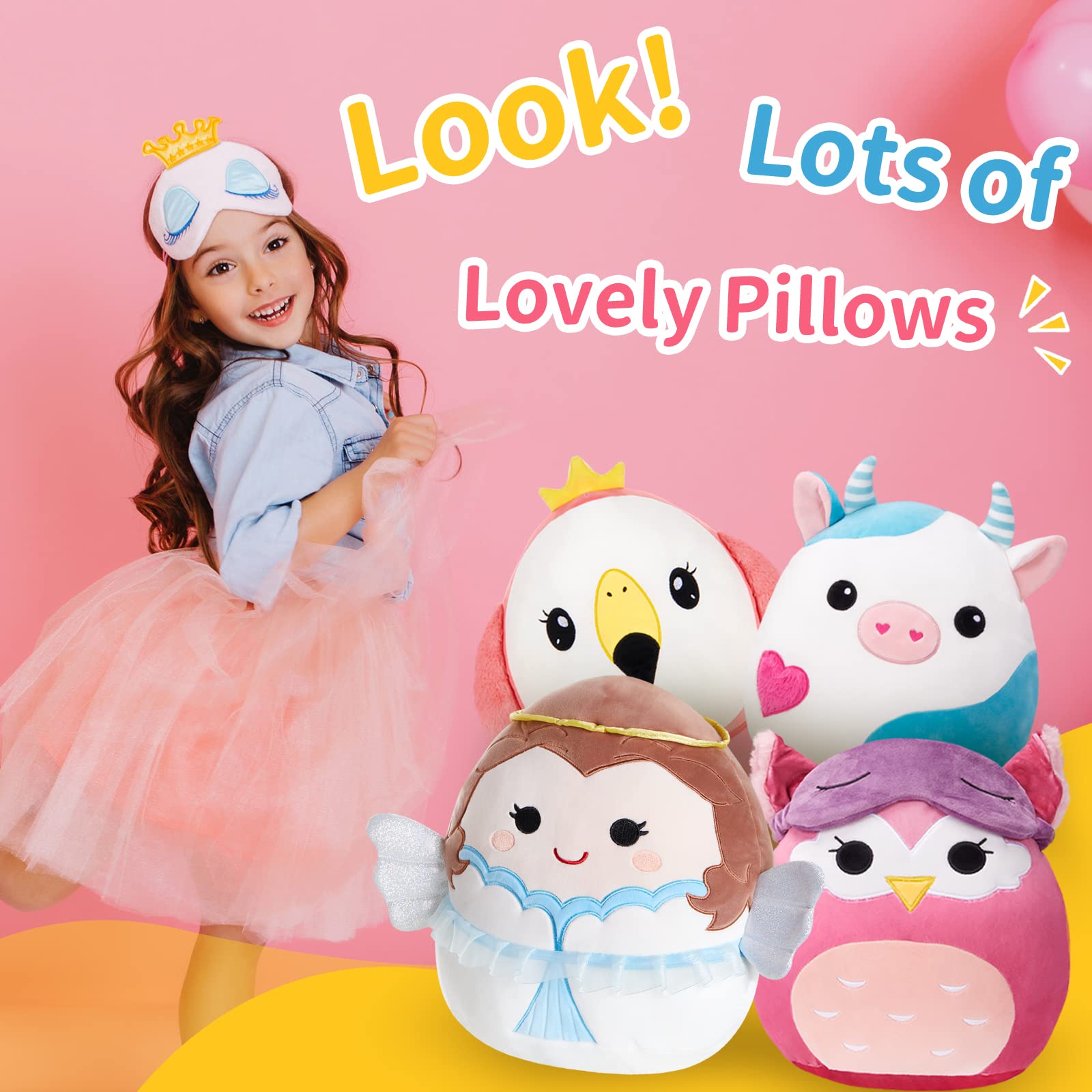Bstaofy Cute Angel Soft Plush Pillow With Wings & Halo Collection Squishy Angel Stuffed Animal Valentines Cushion Christmas Holi